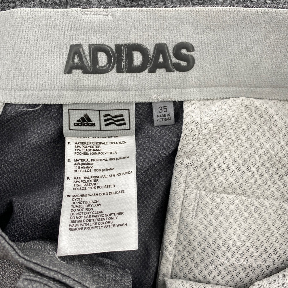 Adidas Golf Shorts Mens 35 Gray Textured Performance Athletic Country Club - Picture 2 of 11